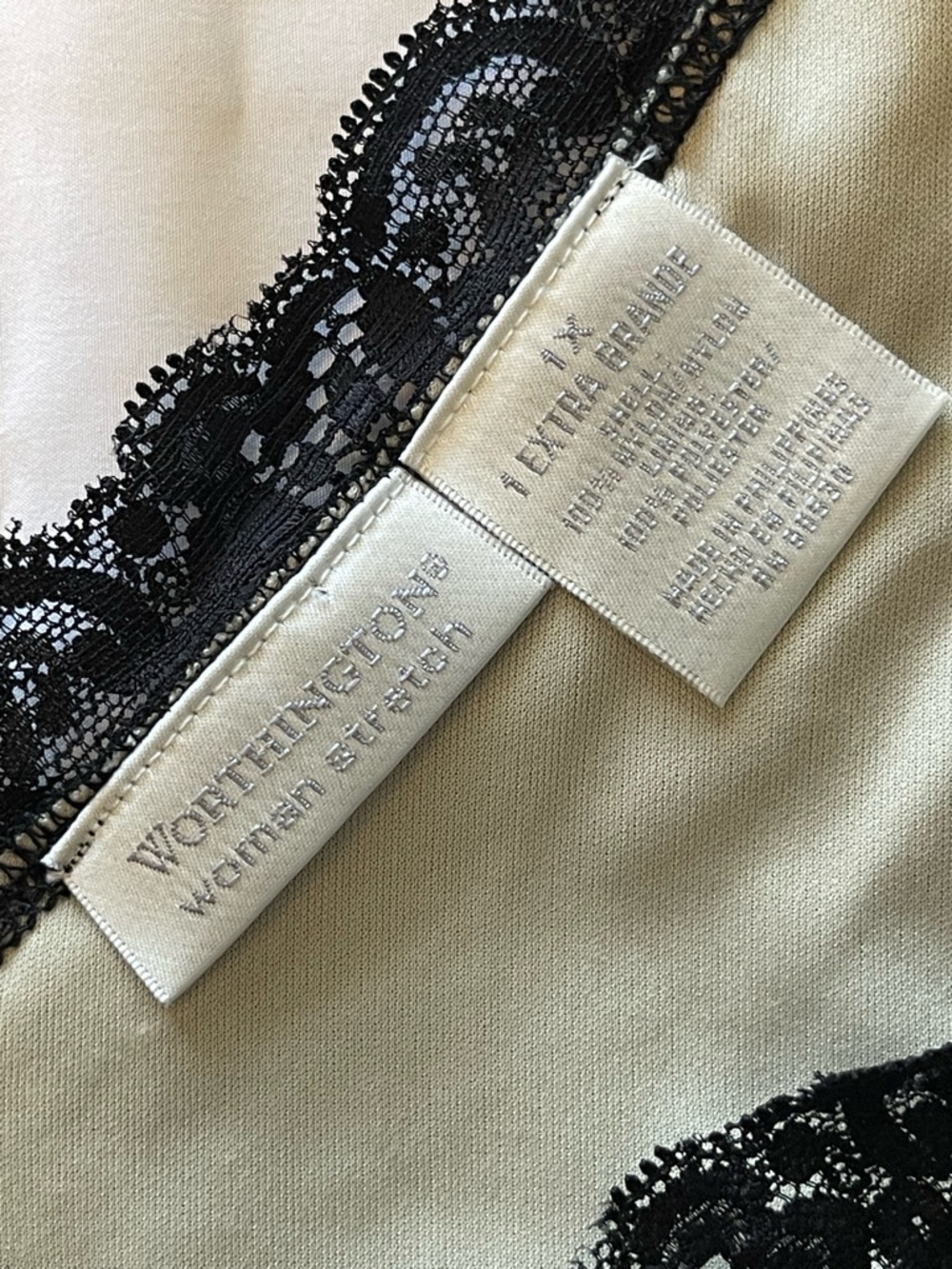 Worthington Black Lace Surplice Chemise - Picture 8 of 9